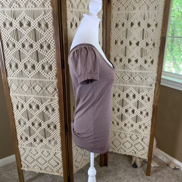 Michael Stars short sleeve low scoop neck puff t-shirt OSFM - Picture 2 of 7